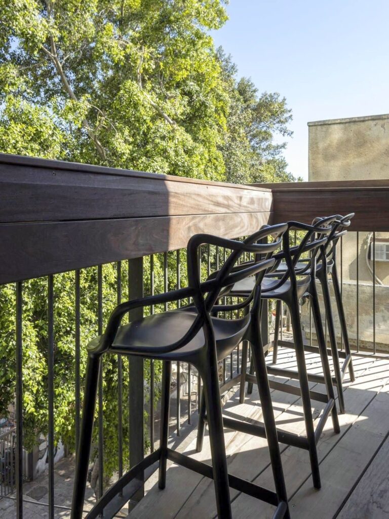 Quiet balcony of renovated Tel Aviv apartment