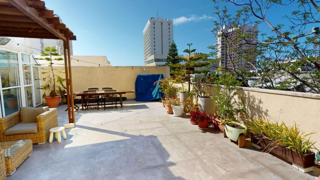 Spacious private terrace with open views in Tel Aviv penthouse
