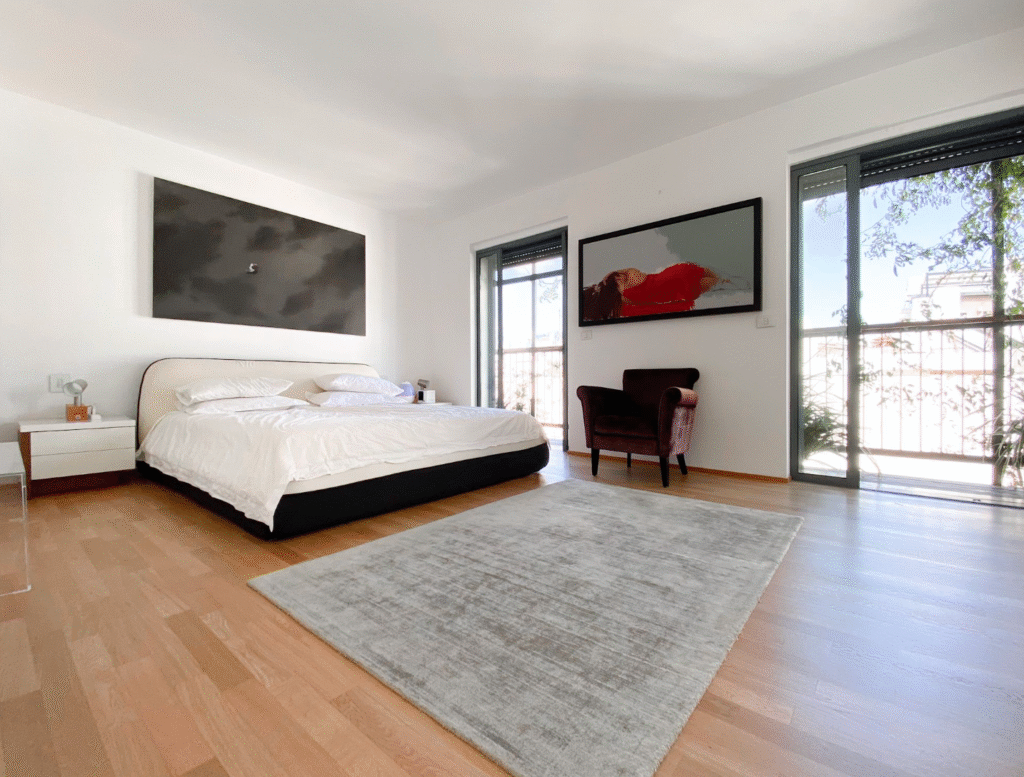Large master bedroom in luxury Tel Aviv penthouse