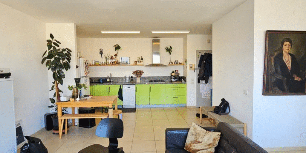 Open kitchen and dining space with bright design