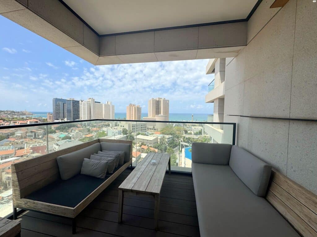 Modern sea-view balcony in Tel Aviv apartment