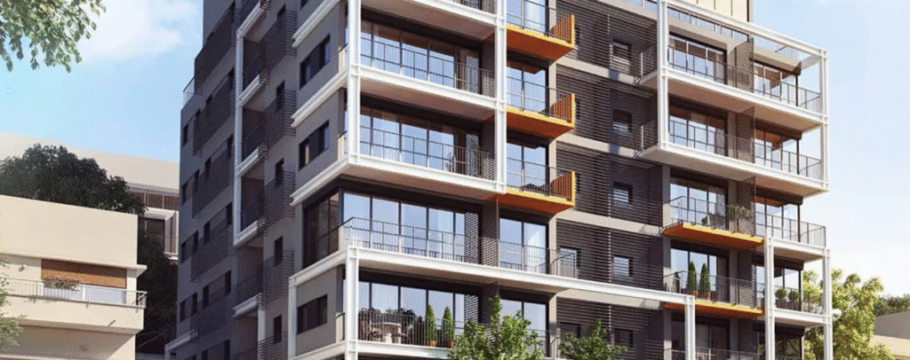 Modern residential building on Matalon Street, Tel Aviv