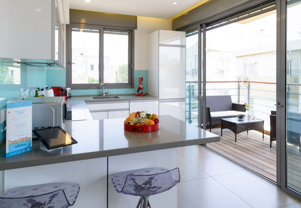 Open kitchen with access to private terrace