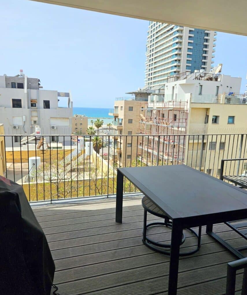 Sea view from private balcony in Tel Aviv rental